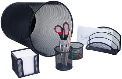 WEDO bureau organizer Office, draadmetaal gepoedercoat, zwart, 5-delig