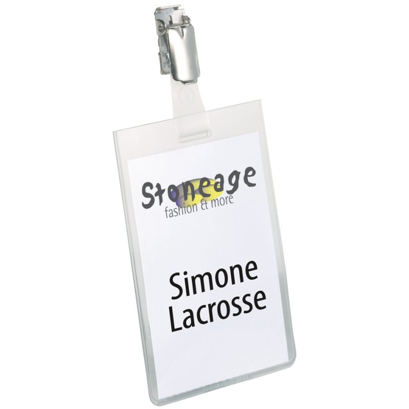 DURABLE badge avec clip, haut fermé, 90×60 mm, 25 pièces