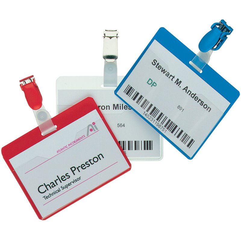 DURABLE plaque de nom format debout avec pince, transparent, 70×105 mm, 25 pcs