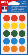 APLI etiketpunten, handmatig beschrijfbaar, 15 mm, blauw, 168 stuks