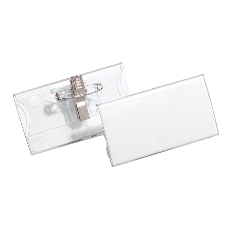 DURABLE naamplaatje met combiclip, acryl, transparant, 75×40 mm, 25 stuks
