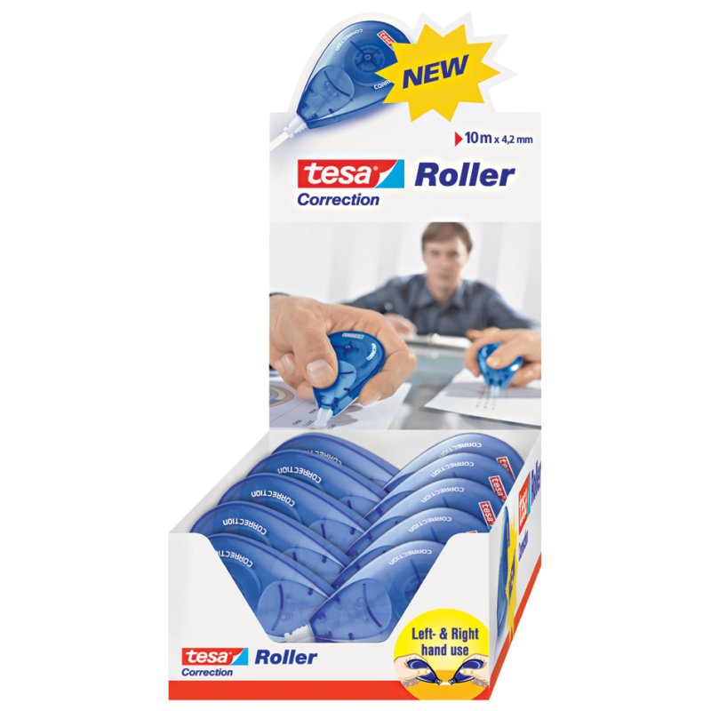 tesa rouleau correcteur jetable, application latérale, 4,2 m × 10 m, 10 pièces