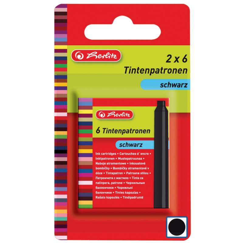 herlitz inktpatronen, koningsblauw, uitwisbaar, 12 stuks