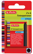 herlitz inktpatronen, koningsblauw, uitwisbaar, 12 stuks