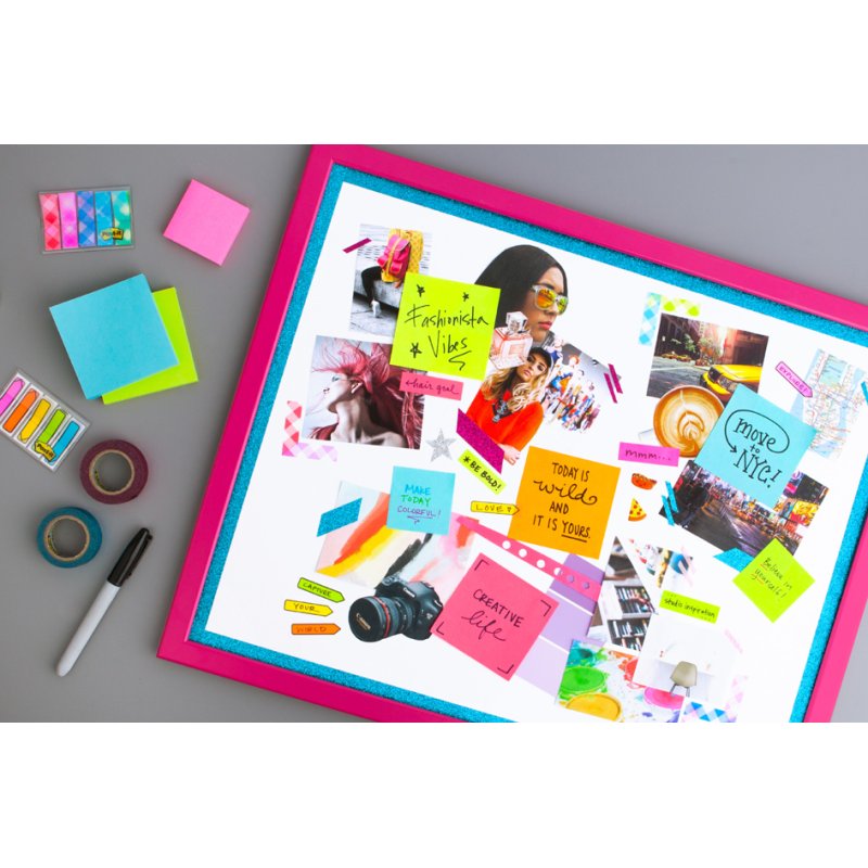 Post-it Bloc-notes adhésif Mini, 51×51 mm, teintes rose/orange, 400 feuilles