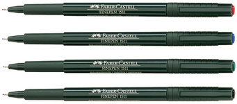 Faber-Castell fineliner FINEPEN 1511, blauw, 0,4 mm, documentecht