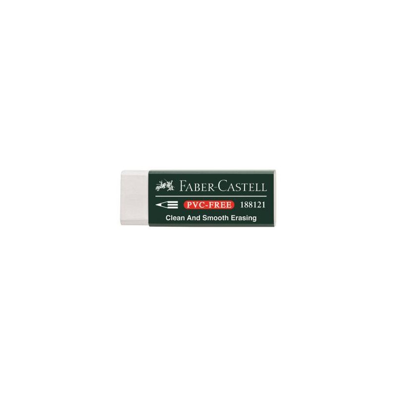 Faber-Castell plastic eraser 7081 N, white, PVC-free, for pencils and coloured pencils