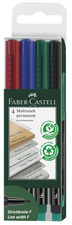Faber-Castell OHP-CD PLUS markers, permanent, fijne punt 0,6 mm, 4 stuks
