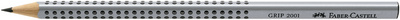 Faber-Castell potlood GRIP 2001, hardheid B, driehoekig, zilver