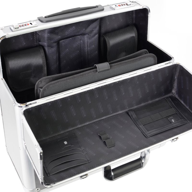 ALUMAXX valise pilote CARBON, aluminium argent/carbon, système trolley