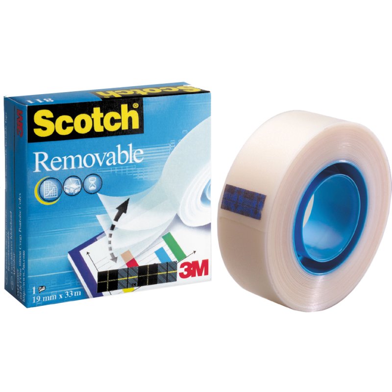 Scotch plakband Magic 811, afneembaar, 19 mm × 33 m