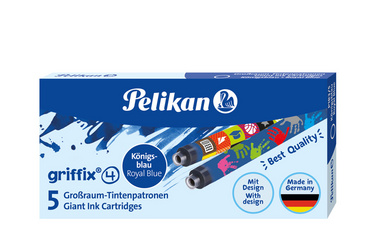 Pelikan vulpenpatronen griffix, koningsblauw, uitwisbaar, 10 stuks