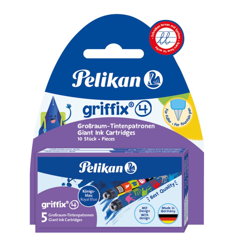 Pelikan Griffix cartouches d'encre, bleu royal, effaçable, 5 pièces