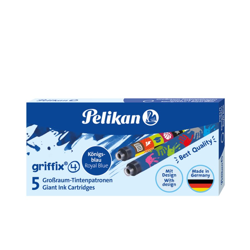 Pelikan Griffix cartouches d'encre, bleu royal, effaçable, 5 pièces