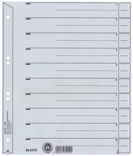 LEITZ scheidingsbladen A4 extra breed, kraftkarton 200g/m², grijs, 100 stuks