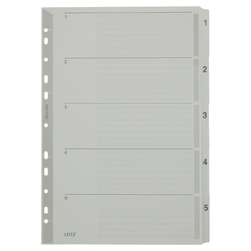 LEITZ intercalaires 1-10, A4, gris, 10 pièces