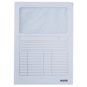 LEITZ mappen A4, met venster, rood, 100 stuks