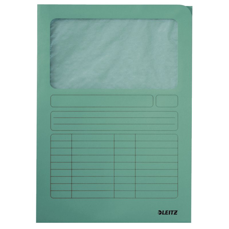 LEITZ mappen A4, met venster, rood, 100 stuks