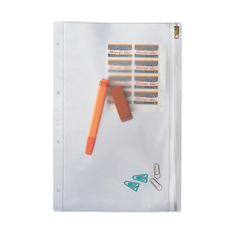 LEITZ pochette à fermeture éclair A5, PVC transparent, nervuré 0,20 mm