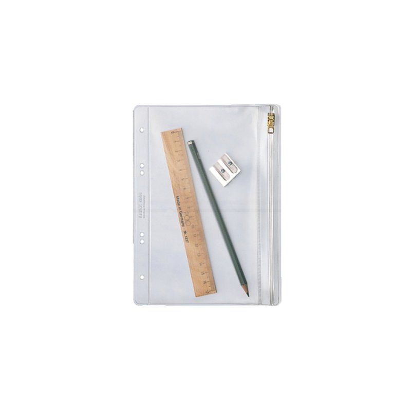 LEITZ pochette à fermeture éclair A5, PVC transparent, nervuré 0,20 mm