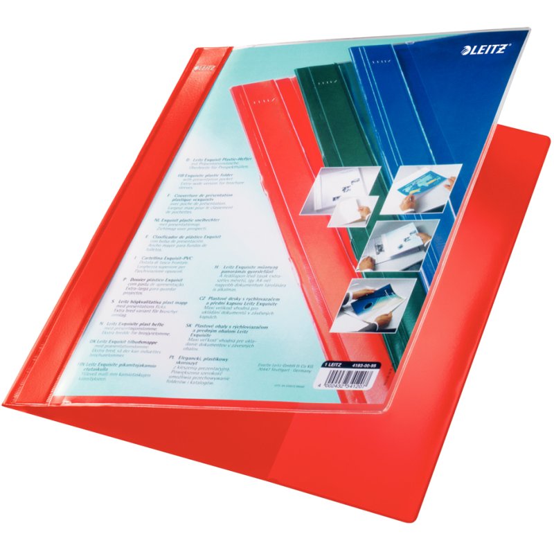 Leitz Exquisit ordner met presentatietas, rood, 80 mm, A4