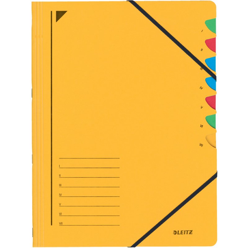 LEITZ trieur A4, 7 compartiments, rouge, carton
