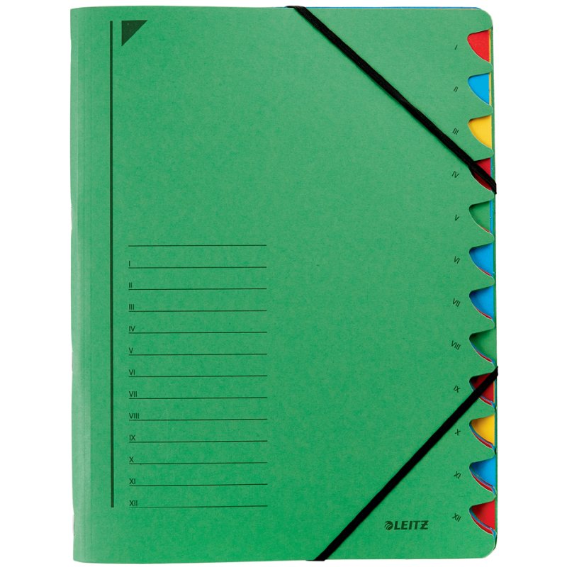 LEITZ trieur A4, 7 compartiments, rouge, carton