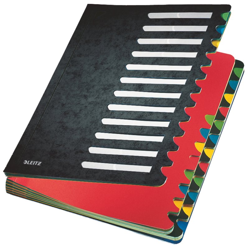 LEITZ Organiseur de Bureau Color A4, noir, 1-24/A-Z, 24 compartiments