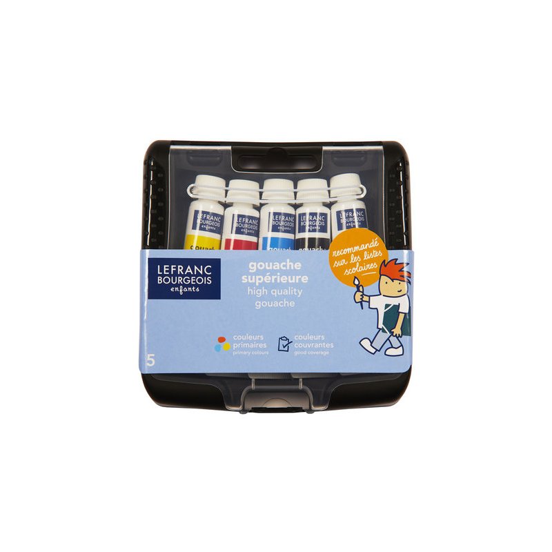 LEFRANC BOURGEOIS assortiment de peinture dorée, 5 couleurs, étui 5 tubes de 10 ml