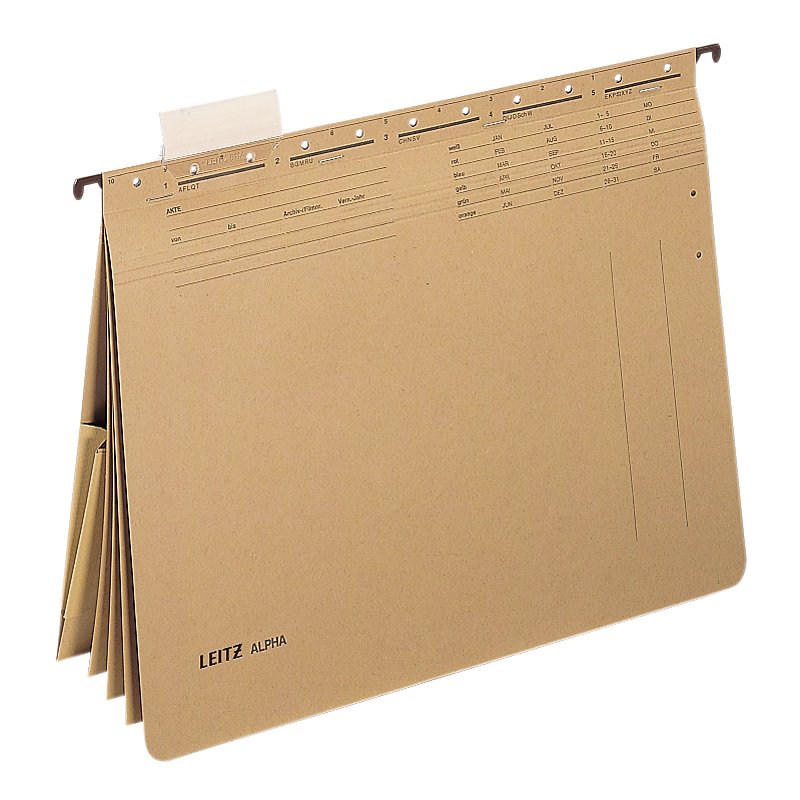 Leitz Alpha dossiers suspendus, A4, carton kraft 250 g/m², 25 pièces