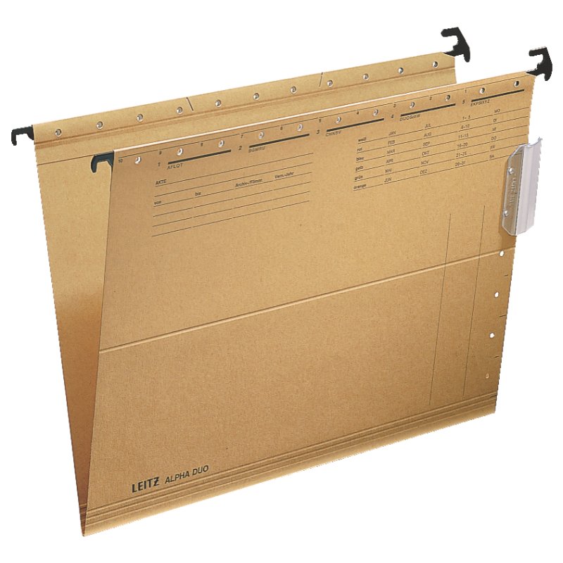 Leitz Alpha Duo hangmappenset A4, naturel, zijkant open, 25 stuks