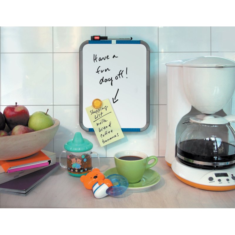 nobo tableau magnétique Slim-Line, magnétique, 220×280 mm, bleu/argent