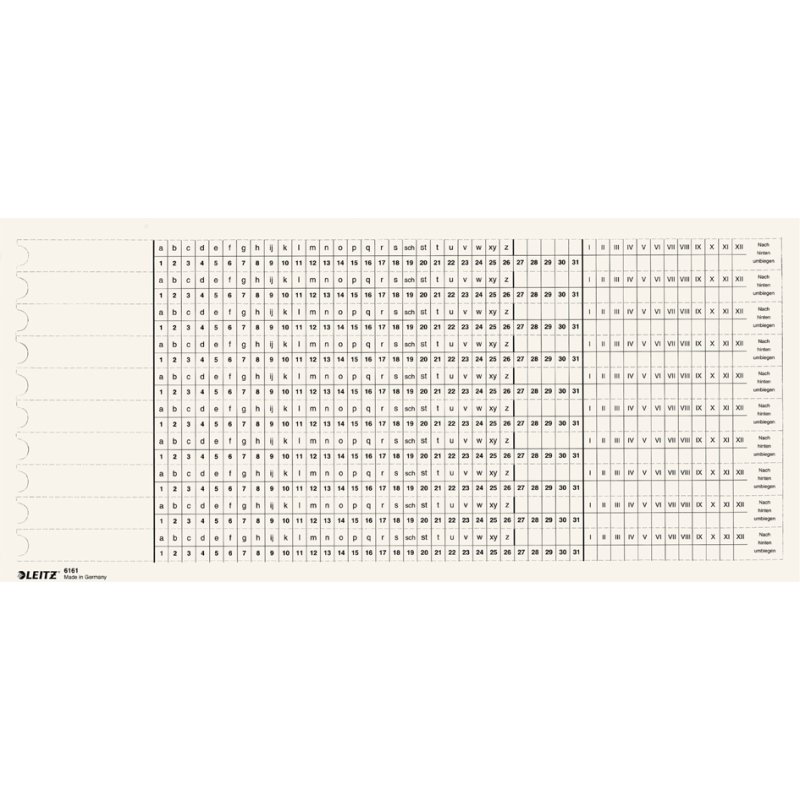 LEITZ organisation strips, scale 1/scale 2, white, 100 pieces