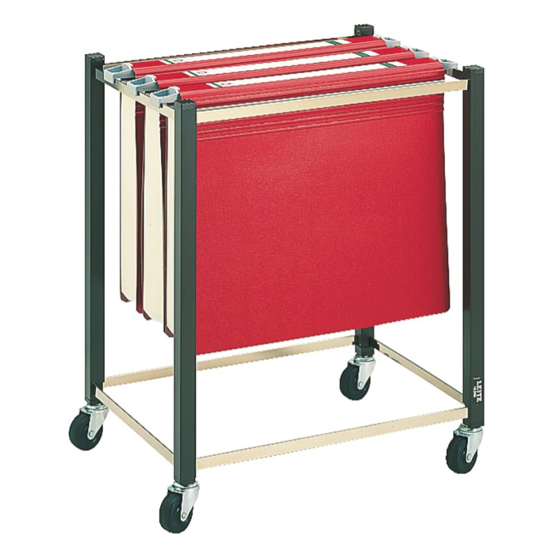 LEITZ suspension file trolley A4/A3, 4 swivel wheels, brown