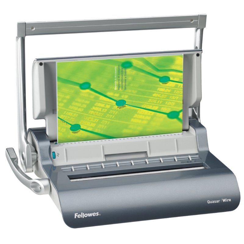 Fellowes reliure à spirale métallique Quasar Wire, jusqu'à A4, 15 feuilles vitesse de poinçonnage, 130 feuilles capacité de reliure