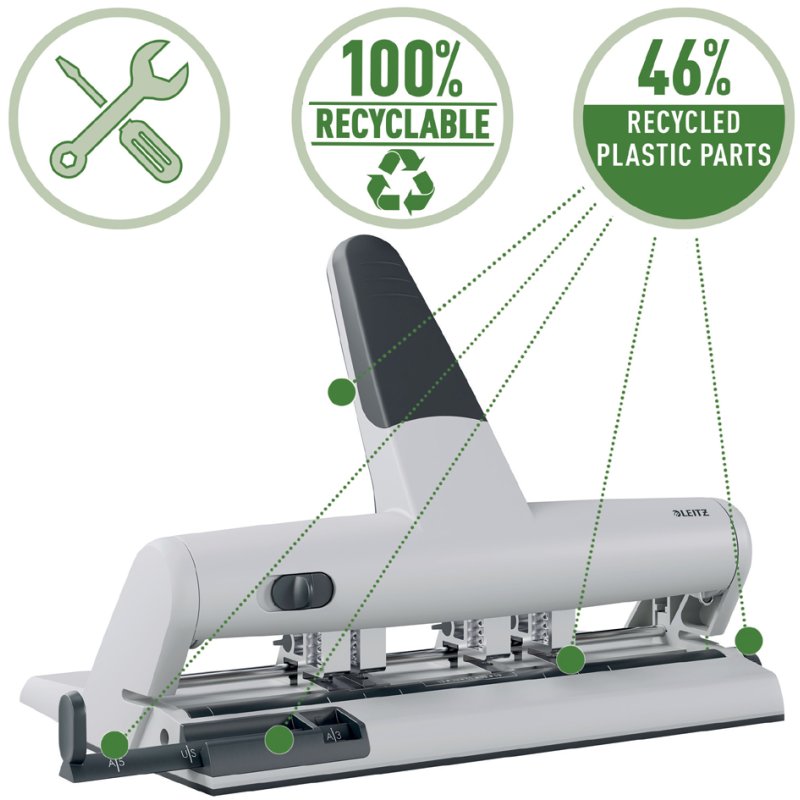 Leitz ponsegment voor meervoudige perforator AKTO 5114, zilver