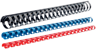 LEITZ plastic bindruggen A4, 21 ringen, zwart, 8 mm, 100 stuks
