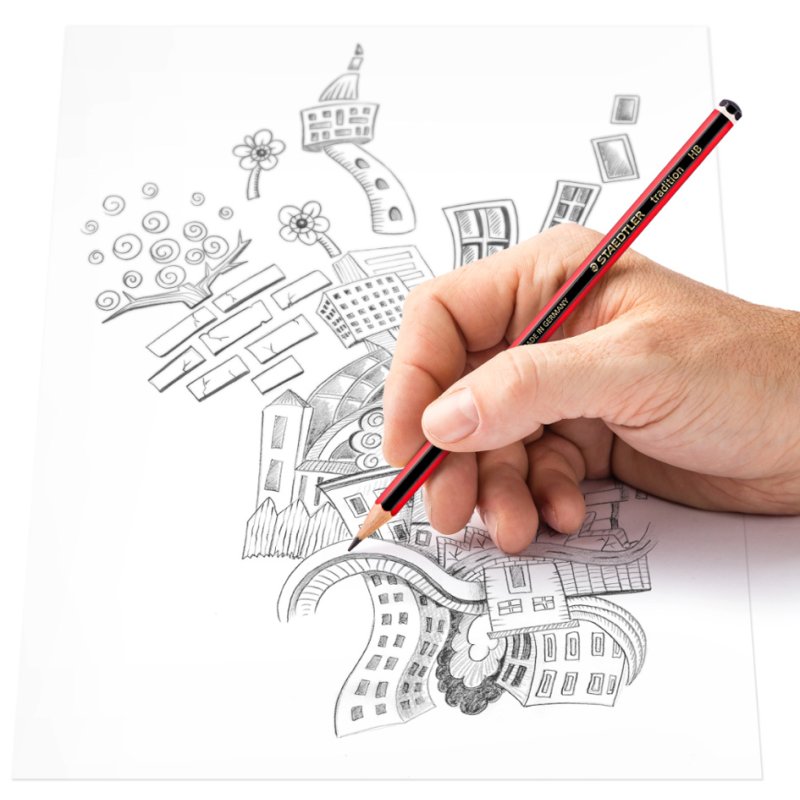 STAEDTLER potlood tradition 110, hardheidsgraad 4B, rood/zwart gelakt