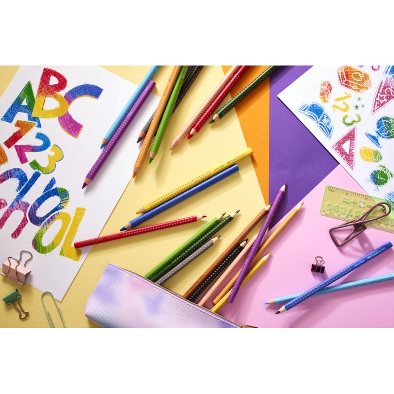 Faber-Castell kleurpotloden Colour GRIP, driehoekig, soft-grip, 6 stuks