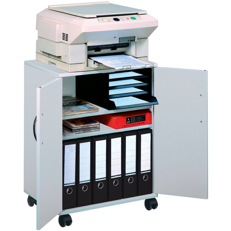 DURABLE Chariot de Bureau '74/53', fermé, 3 compartiments, blanc