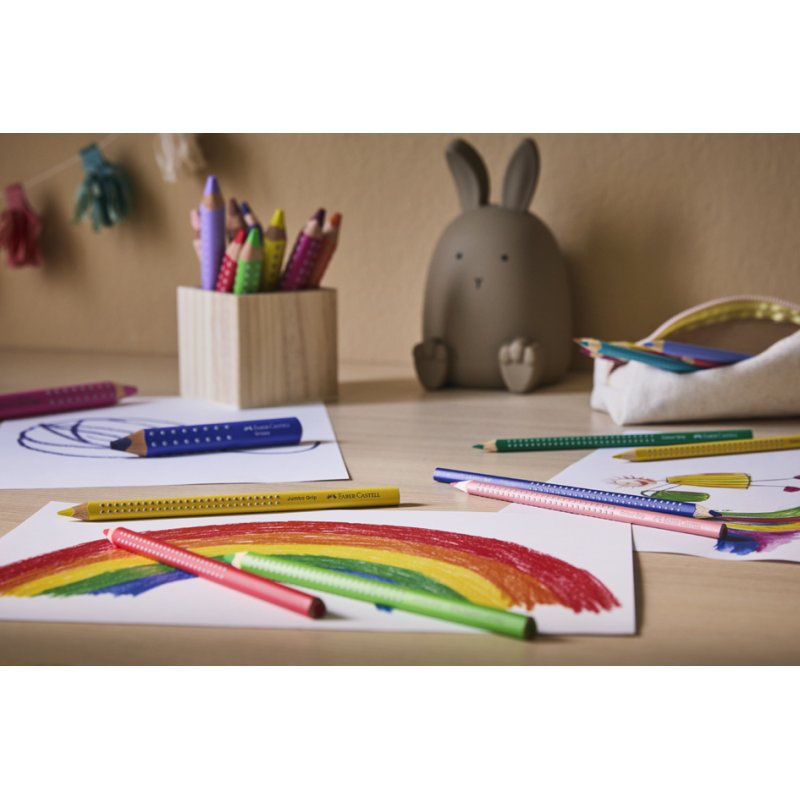 Faber-Castell crayons de couleur Colour GRIP, triangulaires, 48 pièces, étui métallique