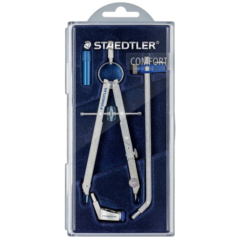 STAEDTLER compas de précision Mars Comfort, argent, avec rallonge, entièrement métallique, max. 500 mm