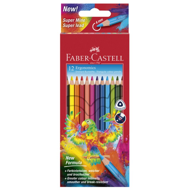 Faber-Castell crayons de couleur triangulaires, 24 pièces, 174 mm