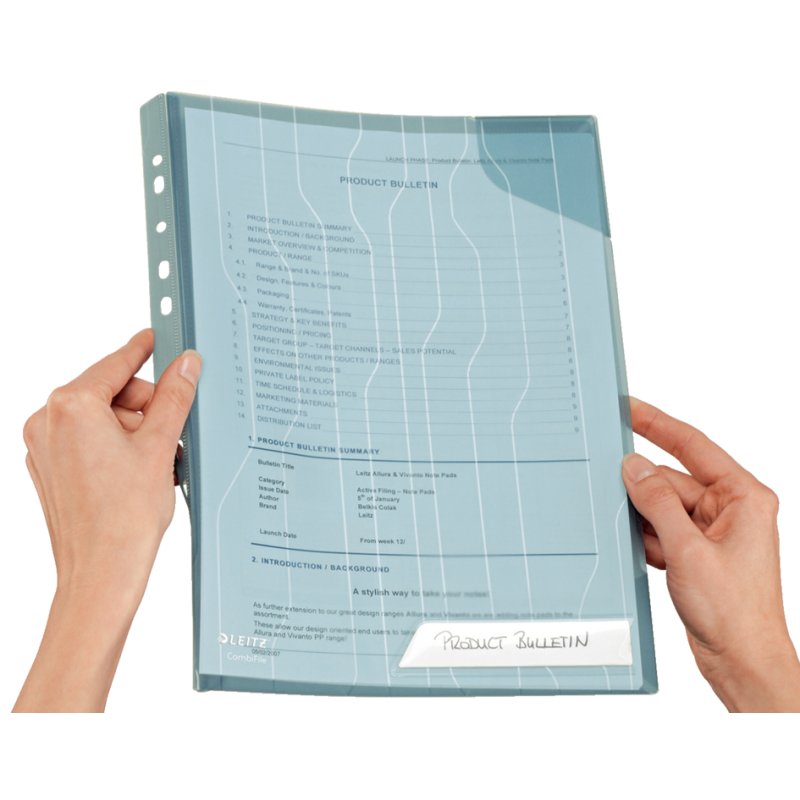 LEITZ pochettes documentaires CombiFile A4, bord de perforation repliable, 5 pièces