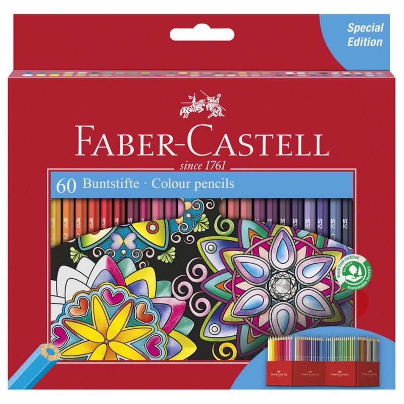 Faber-Castell kleurpotloden, zeshoekig, 12 stuks, kartonnen etui