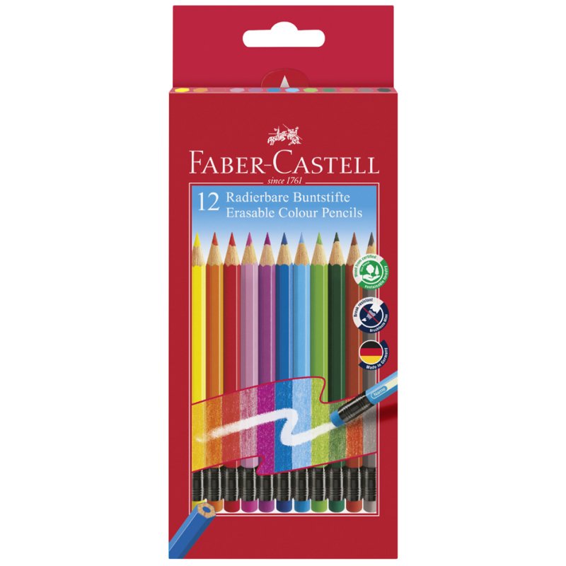 Faber-Castell kleurpotloden uitwisbaar, 12 stuks, 3,0 mm
