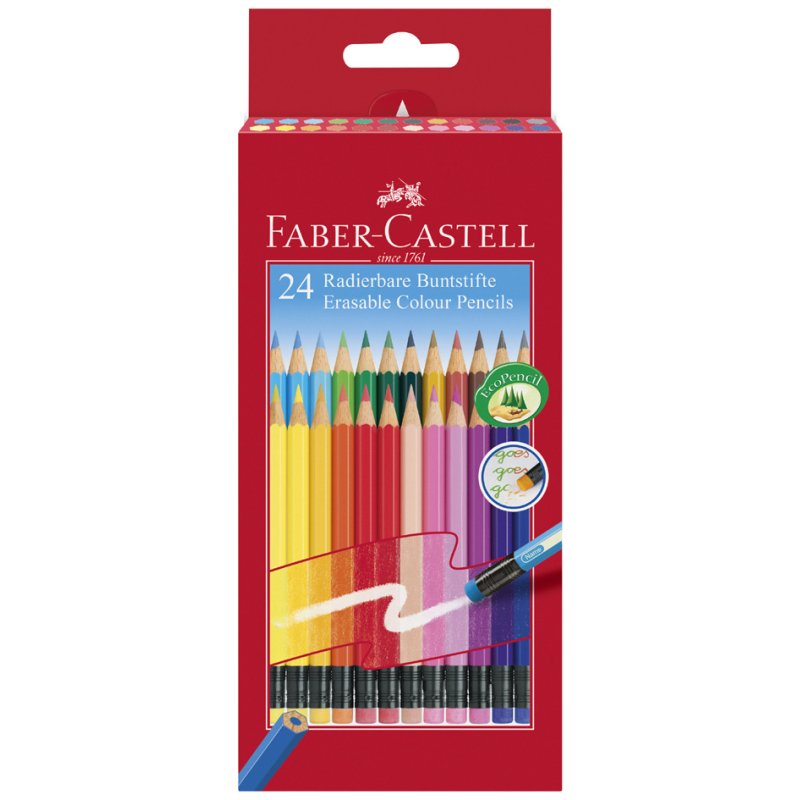 Faber-Castell kleurpotloden uitwisbaar, 12 stuks, 3,0 mm