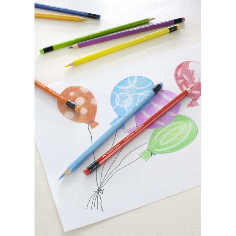 Faber-Castell kleurpotloden uitwisbaar, 12 stuks, 3,0 mm