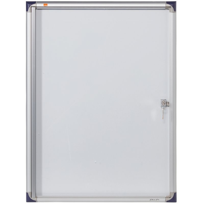 Vitrinekast, extra plat, metalen achterwand, formaat voor 2x A4-papier.