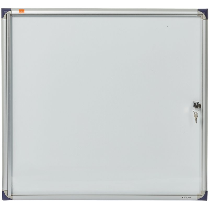 Vitrinekast, extra plat, metalen achterwand, formaat voor 2x A4-papier.